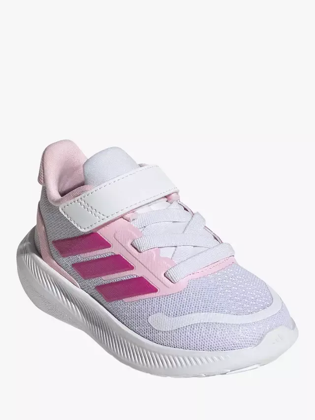 Детские кроссовки Runfalcon с верхним ремешком, бело-розовые adidas — фото 2