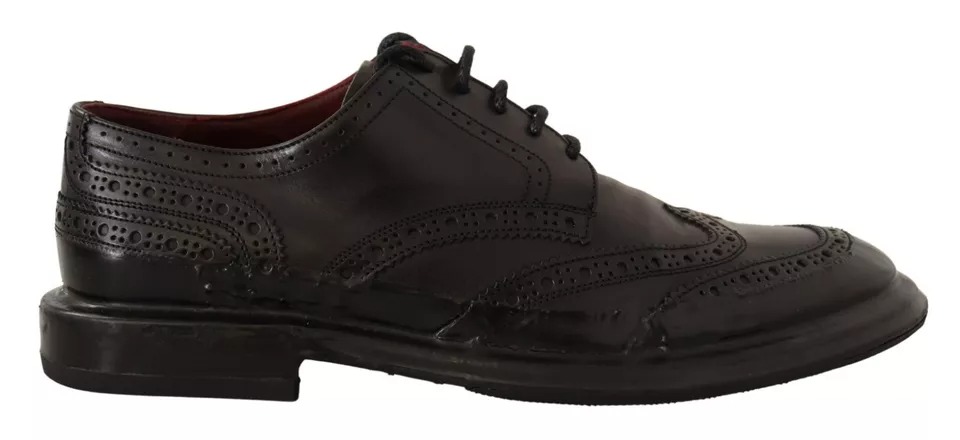 Черные туфли дерби из перфорированной кожи на шнуровке Dolce & Gabbana