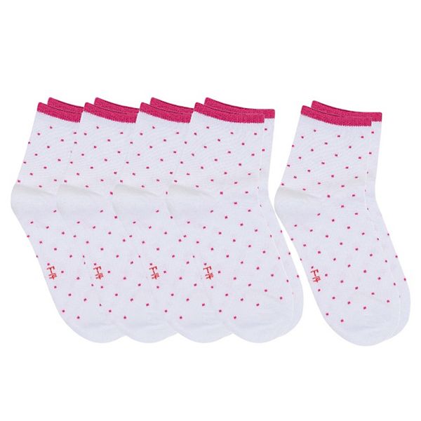 

5 пар женских хлопковых носков в горошек, мягкие, дышащие, удобные Anna-Kaci, White