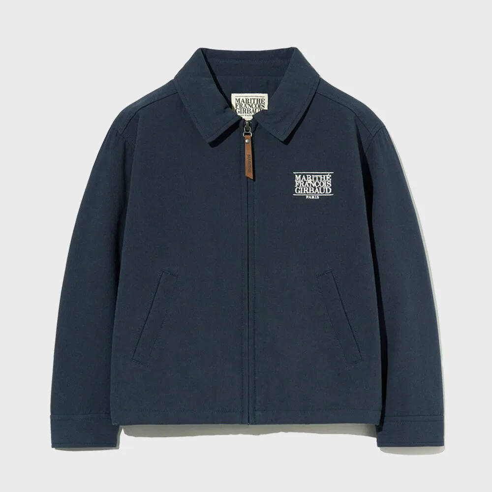 Детская хлопковая куртка Kids cotton jacket тёмно-синяя от Marithé Kids — фото 2