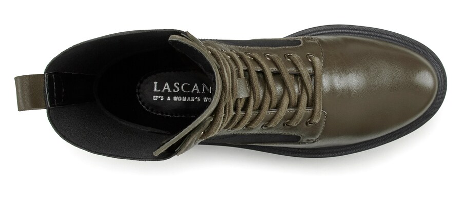 Ботильоны на шнуровке LASCANA, Olive/Black — фото 4