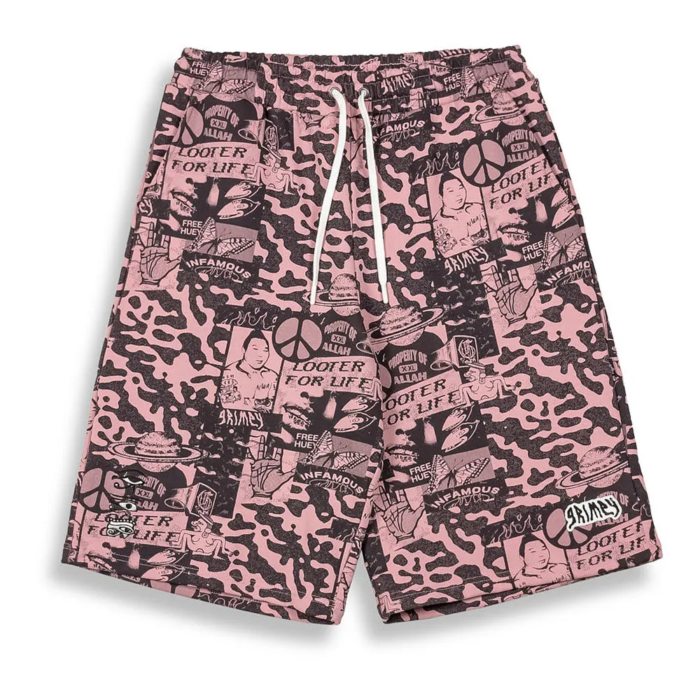 

Спортивные шорты Grimey Peace Within All Over Print Baggy AOP, розовый