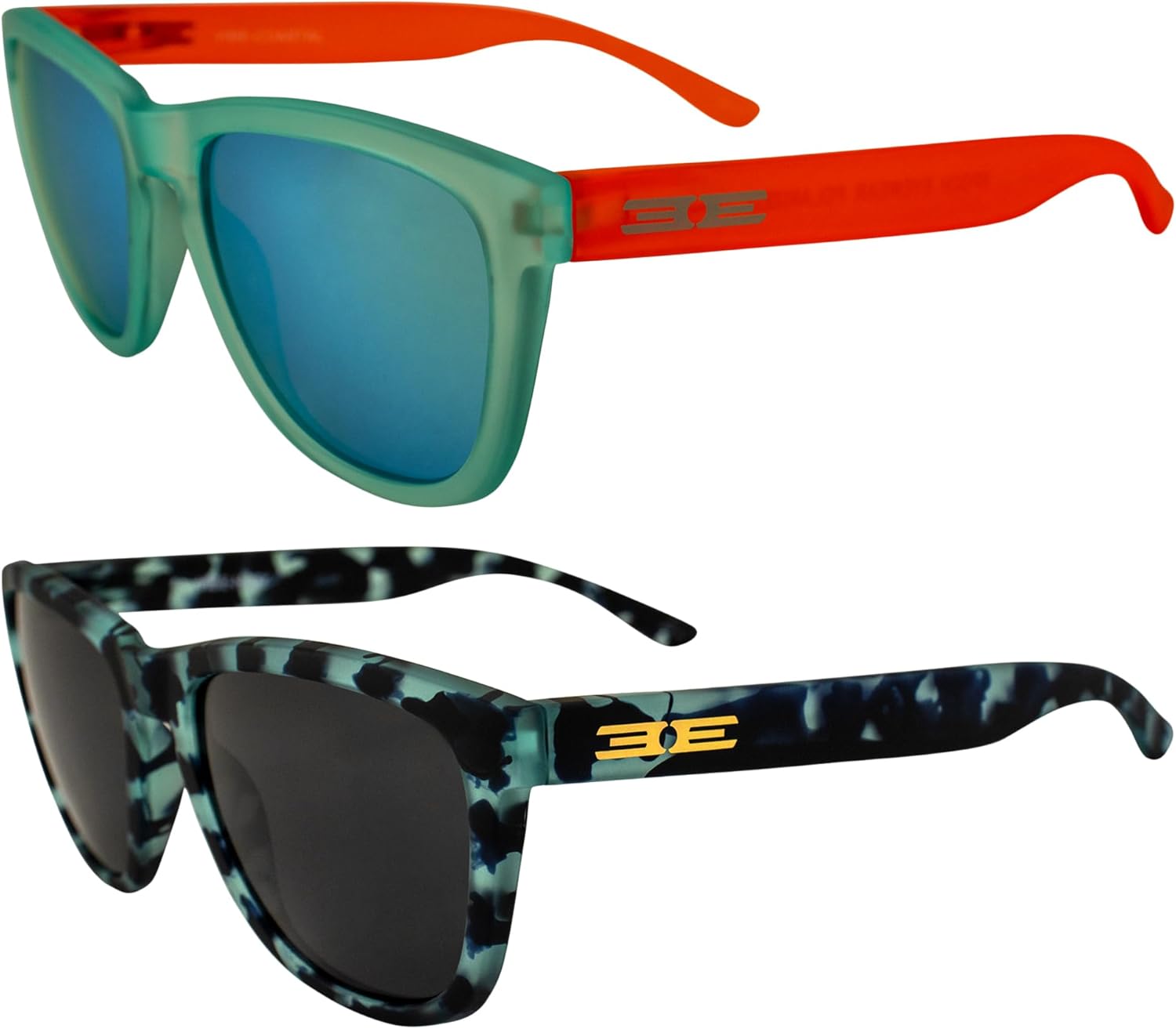 

Солнцезащитные очки Epoch Eyewear Vibe с поляризацией, женские и мужские, 2 пары: Ocean Blue с бирюзовыми зеркальными линзами и Blue Demi с дымчатыми зеркальными линзами, Blue-teal/Demi-smoke