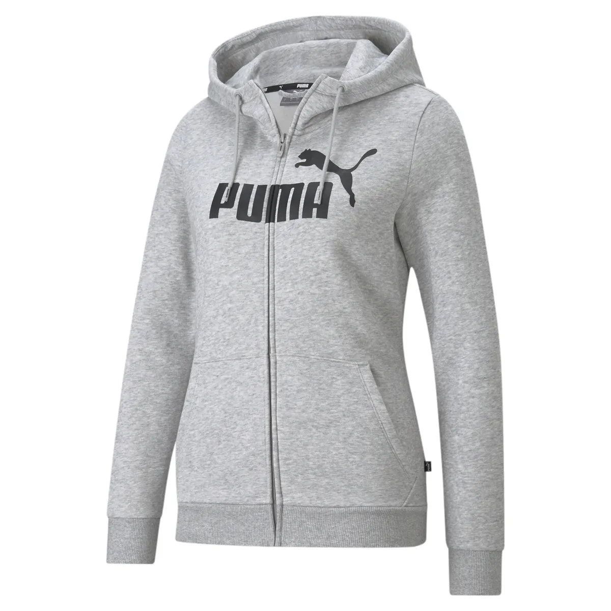 

Толстовка PUMA с капюшоном "ESS LOGO FULL-ZIP HOODIE FL", серый