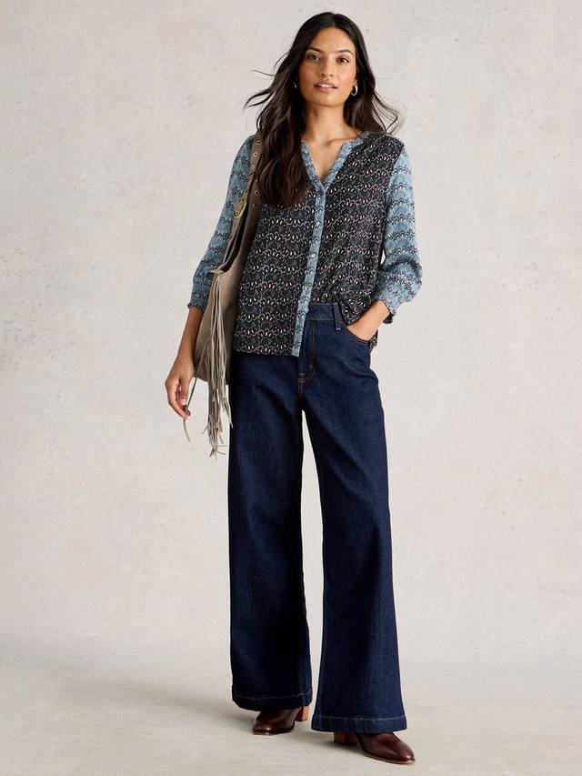 

Блузка May с V-образным вырезом и микс-принтом икат White Stuff