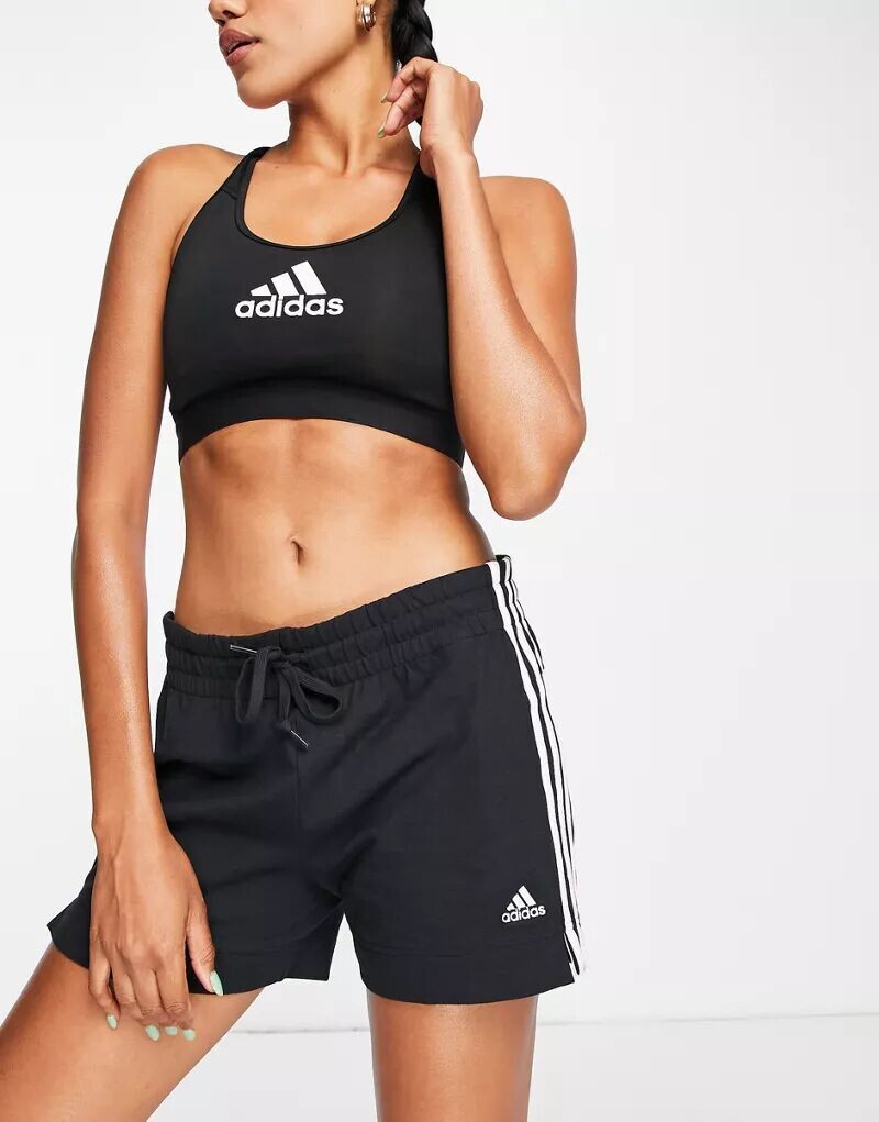 

Черные шорты узкого кроя с 3 полосками adidas Training Basic adidas performance