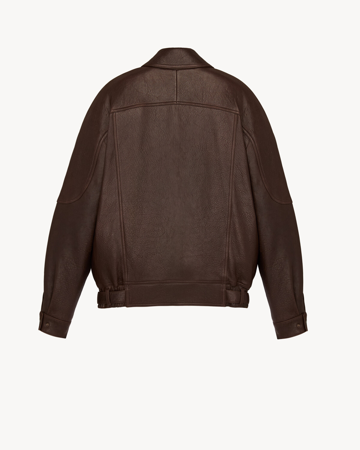 Куртка из пузырчатой овечьей кожи Saint Laurent, коричневый — фото 4