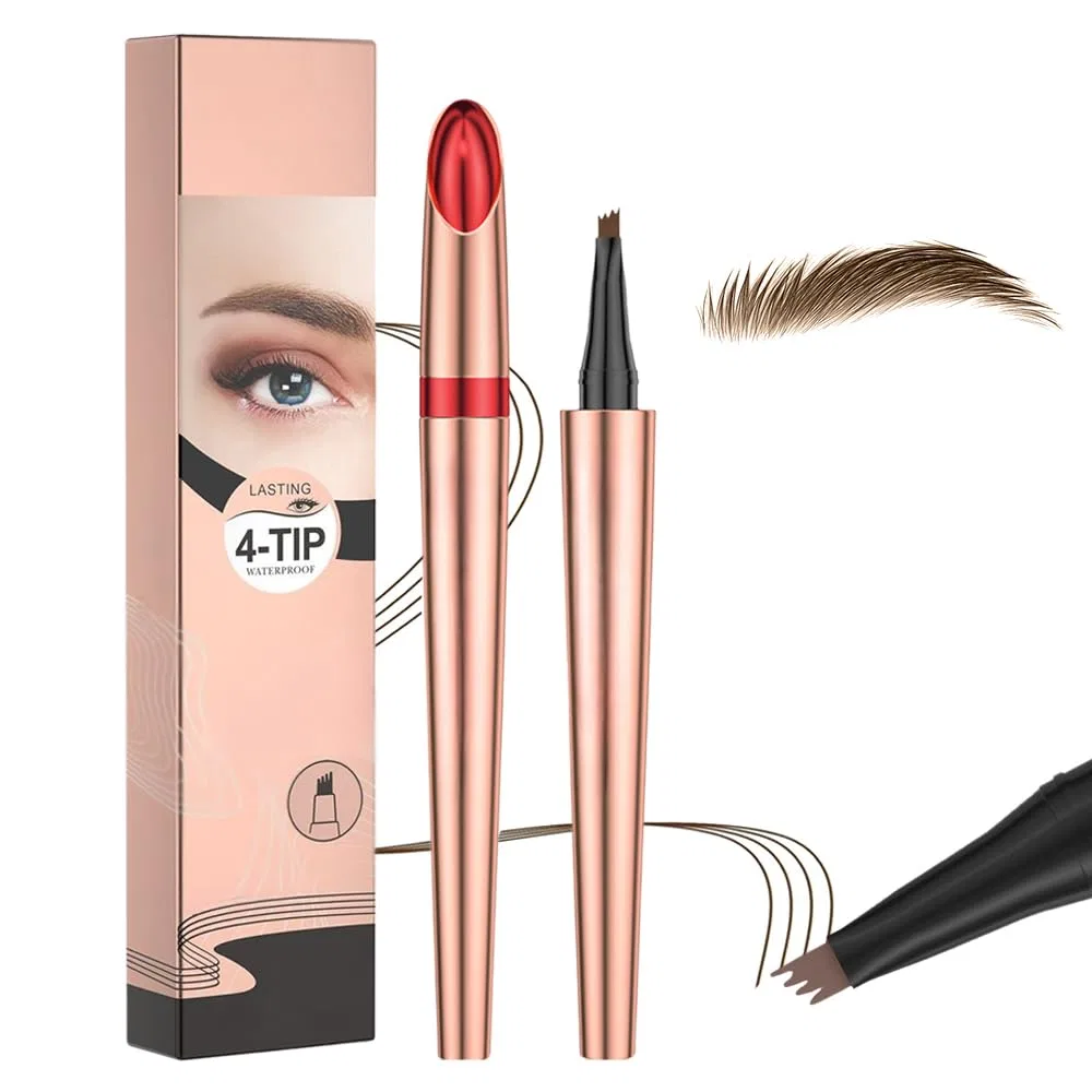 Водостойкий карандаш для бровей «Microblading Eyebrow Pencil 2025» с 4 зубцами (темно-коричневый) Generisch, Dark Brown
