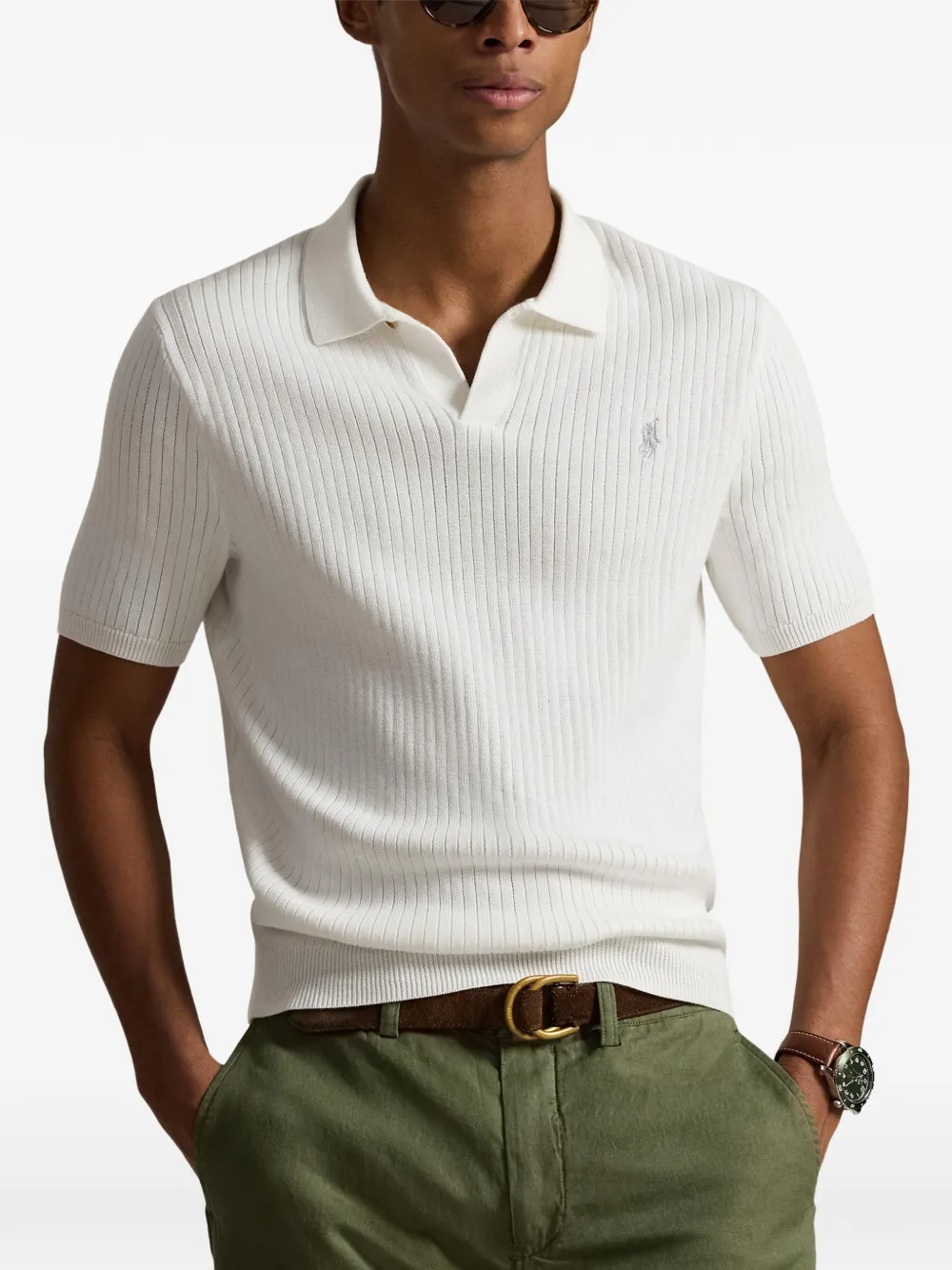Рубашка поло с короткими рукавами Polo Ralph Lauren, белый — фото 3