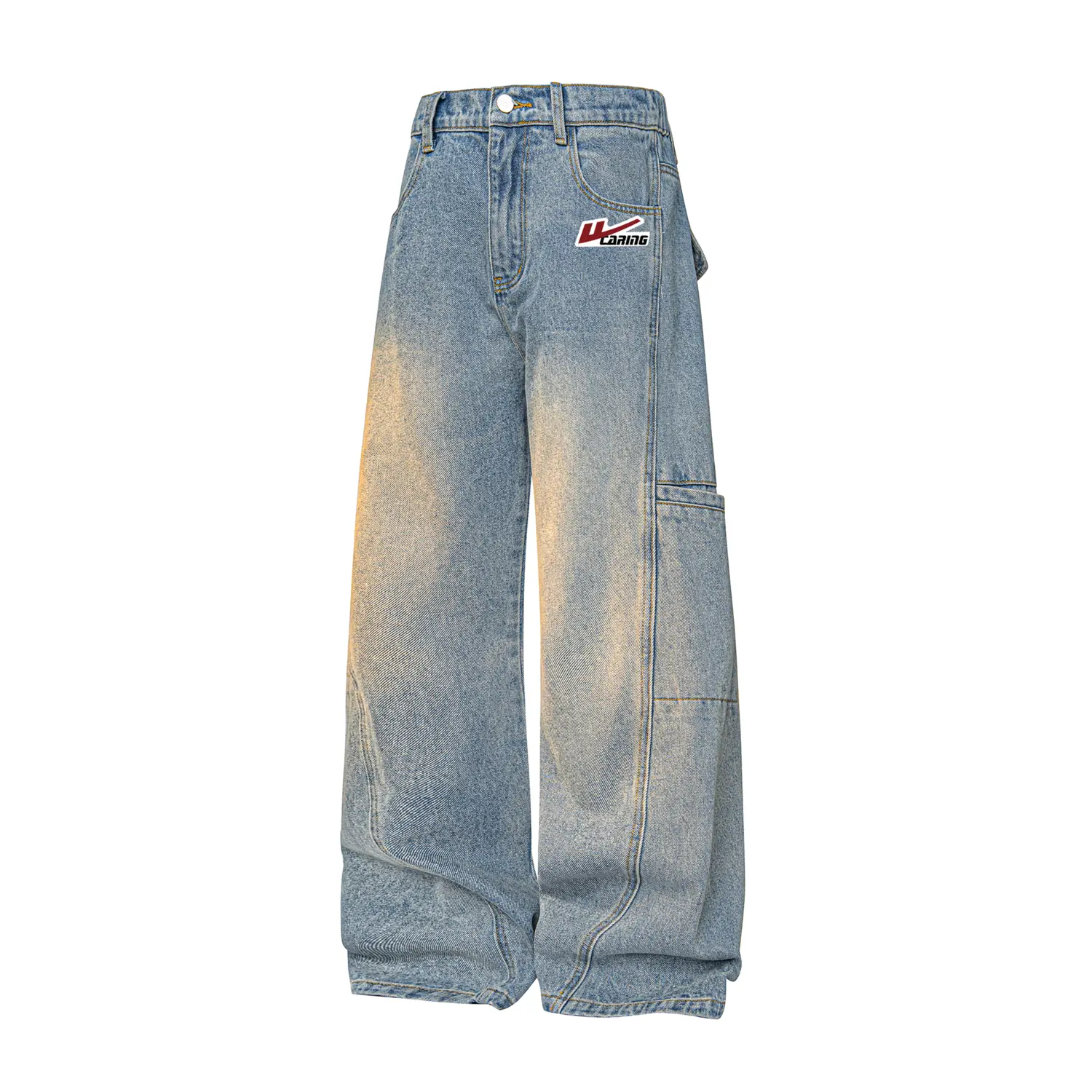 

Унисекс-карго штаны умеренного кроя WARRIOR, светло-синий (diy badge)