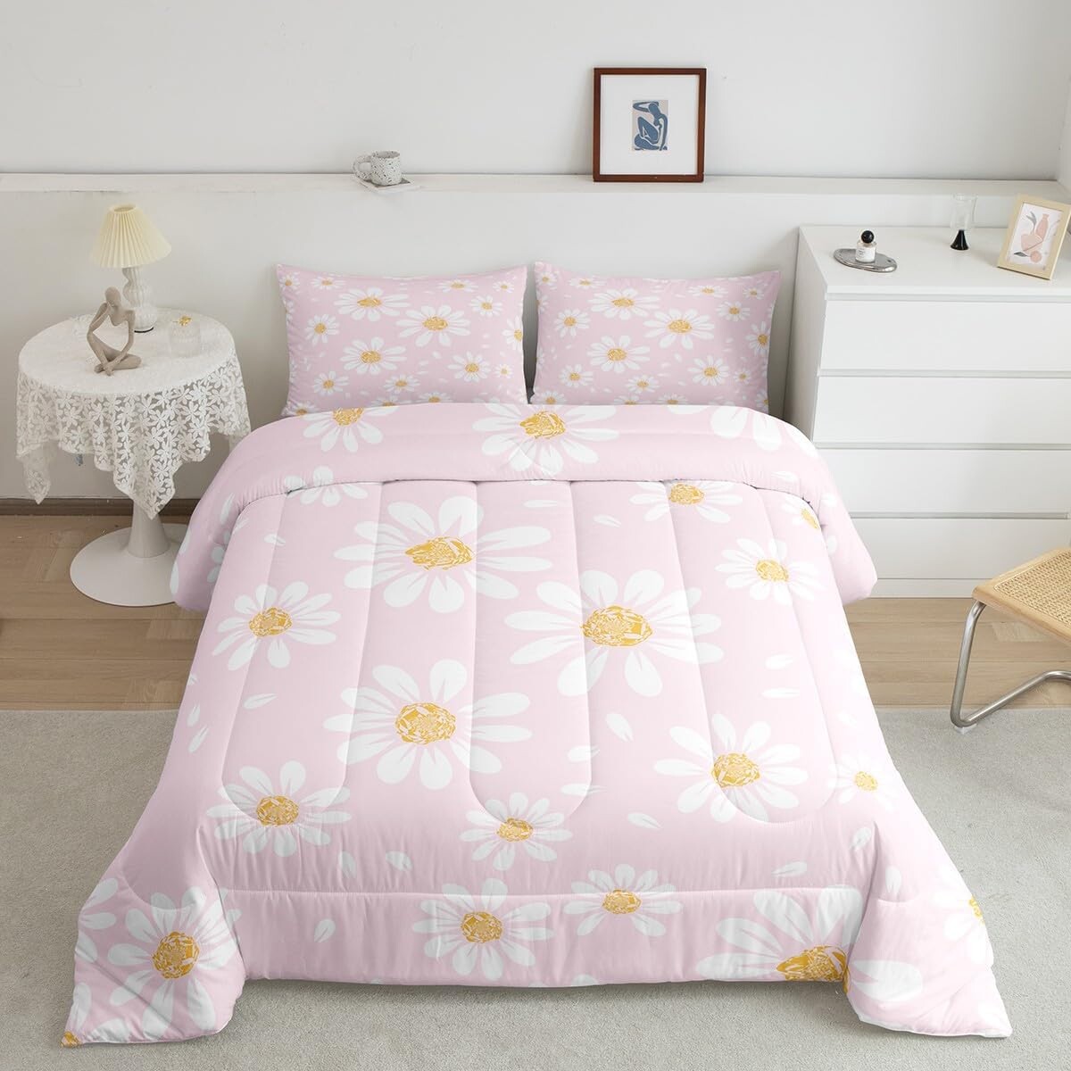 

Комплект одеяла для детей Manfei White Daisy Twin Size, Multi 09