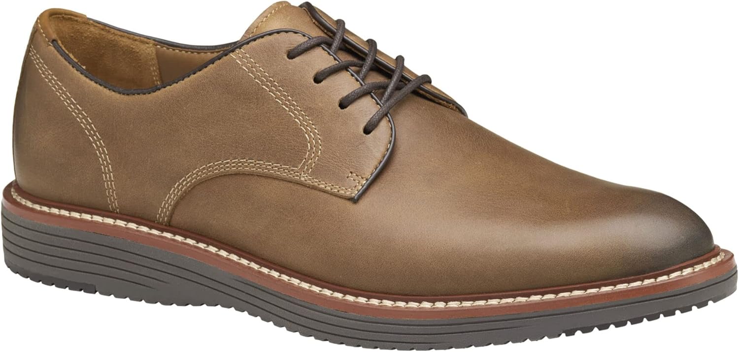 

Мужские туфли Johnston Murphy Upton с гладким носком из кожи на шнуровке Johnston & Murphy, Tan Oiled Full Grain