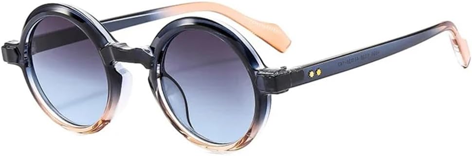 

Круглые солнцезащитные очки с двухцветным градиентом, защитой от УФ-излучения UV400, в стиле панк, с заклепками, для женщин и мужчин, для занятий спортом на открытом воздухе и верховой езды UYPTK, 03