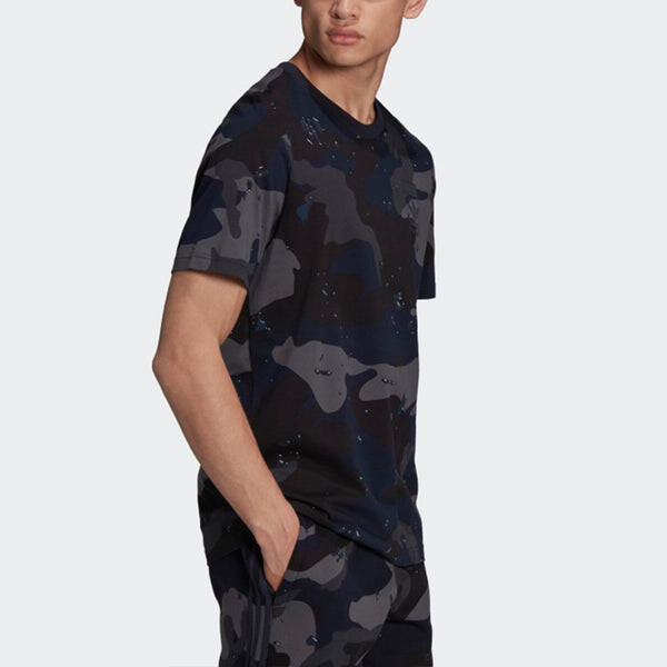 Футболка originals camouflage printing short sleeve navy blue Adidas, синий — фото 4