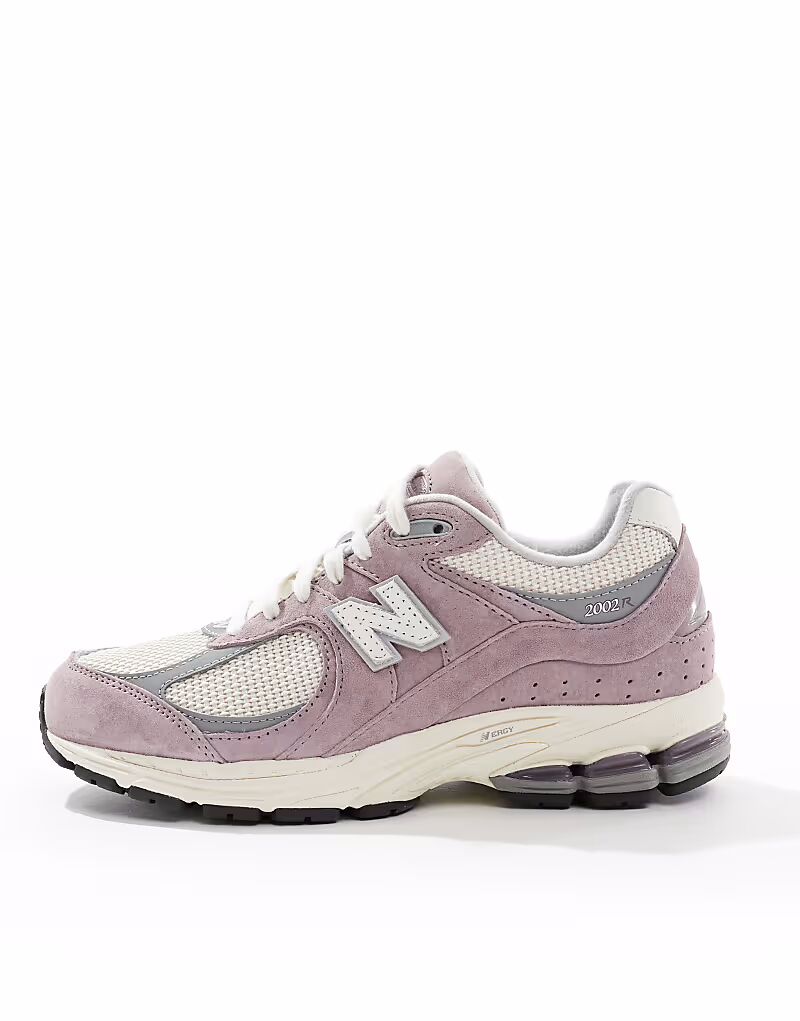 Кроссовки New Balance 2002r бежевого и фиолетового цвета — фото 2