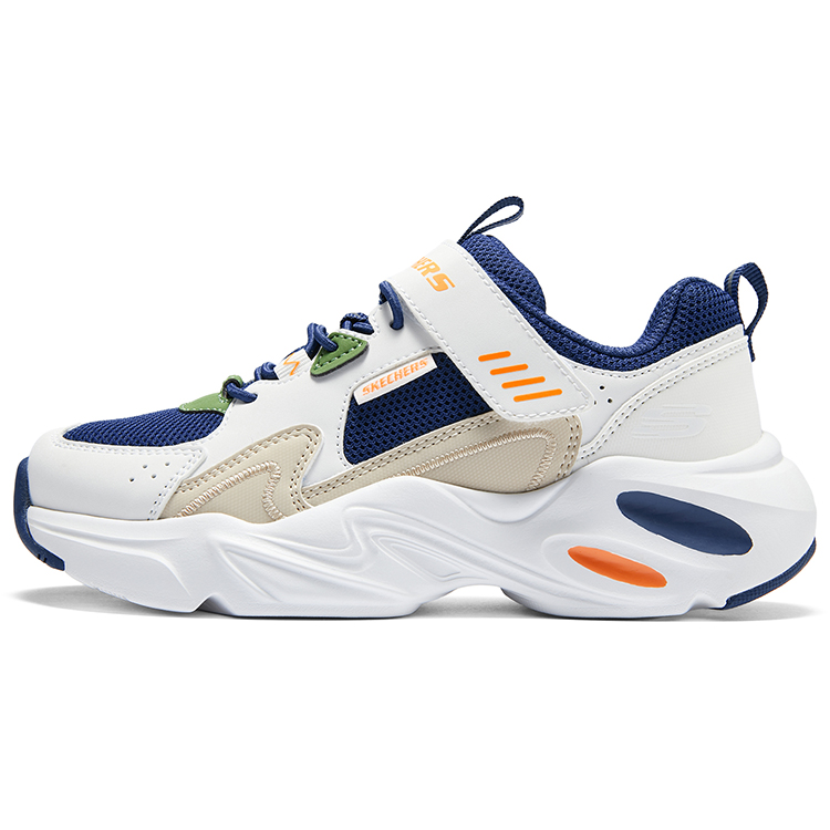 

Skechers Kids Детские кроссовки с противоскользящей амортизацией, низкие, белые, синие, серые