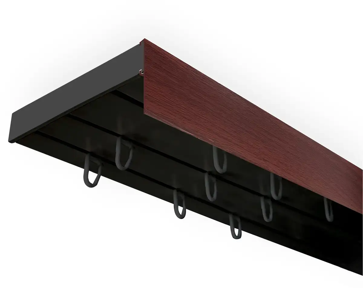 

SN DECO GROUP Карниз для штор "Карниз SH с крышкой", 3 направляющие, фиксированный размер 510 см, черный