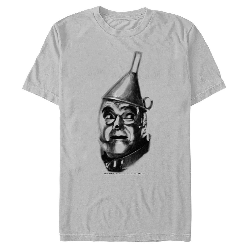 

Мужская футболка с рисунком «Волшебник страны Оз» Tin Man Face Licensed Character, цвет Silver
