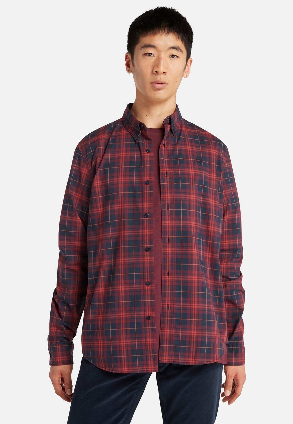 

Рубашка Poplin Tartan Timberland, цвет port royale yd