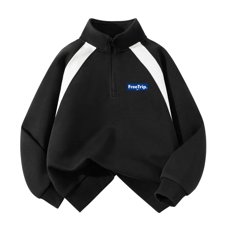 Детский свитшот с полуоткрытым воротником WARRIOR, Black/H Freedom Travel K