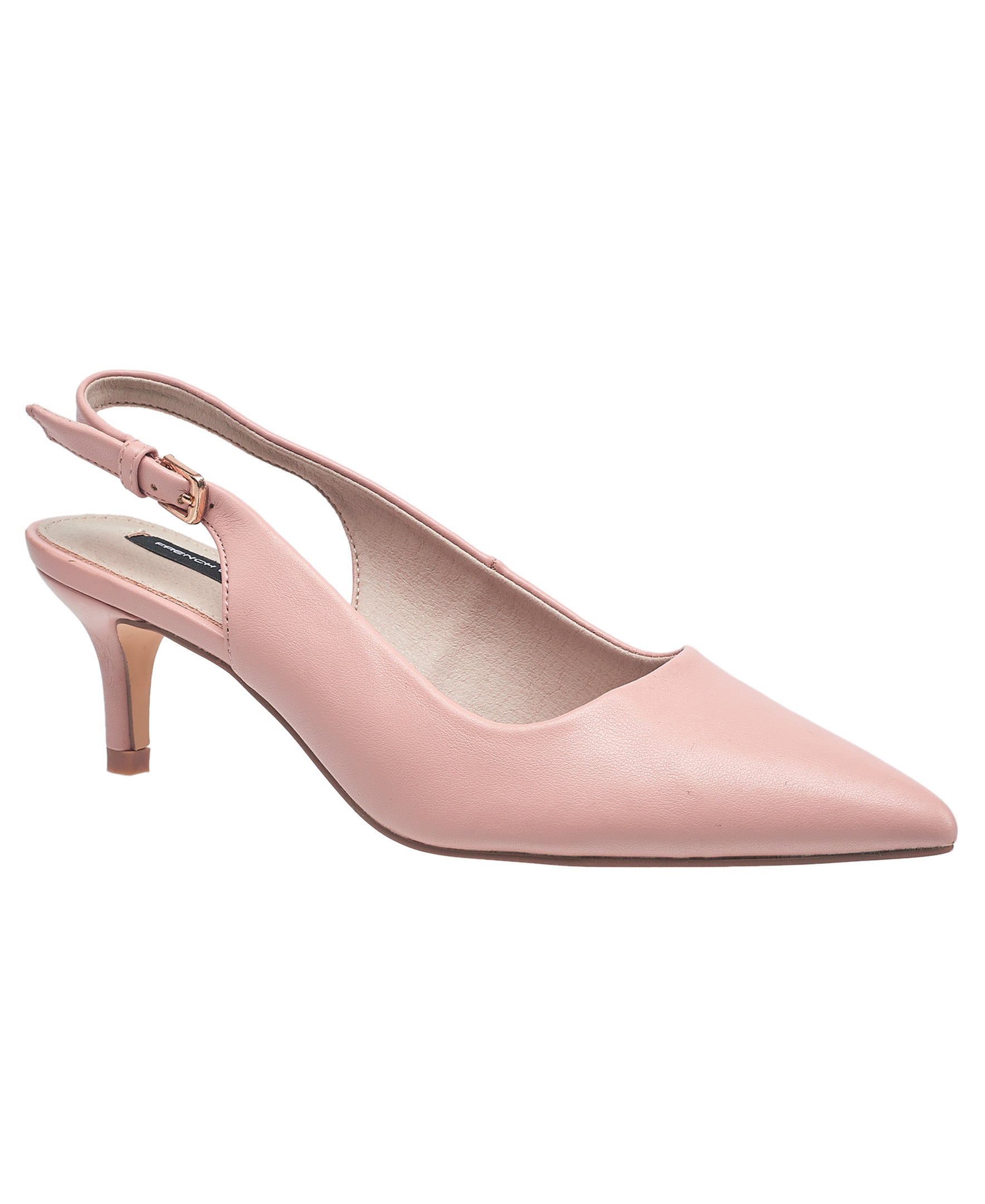 Туфли-лодочки French Connection Ladies Quinn с открытой пяткой и каблуком-рюмочкой, Blush