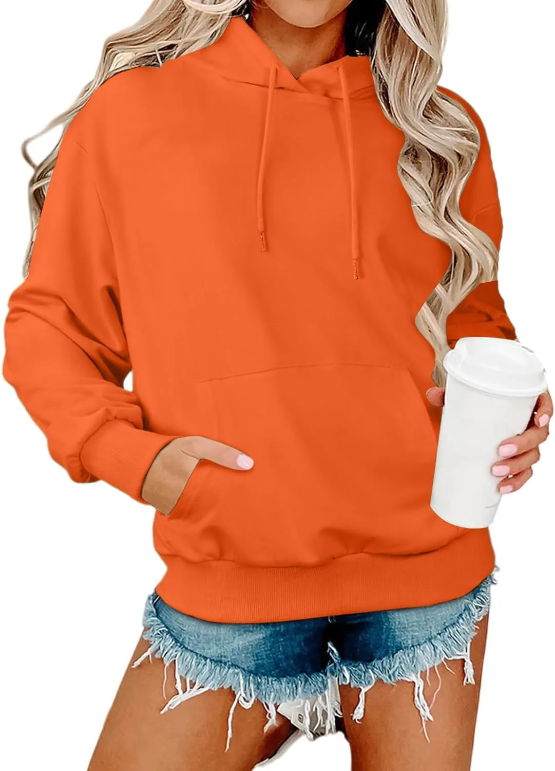 

Оверсайз худи для женщин, флис, с карманом hayudier