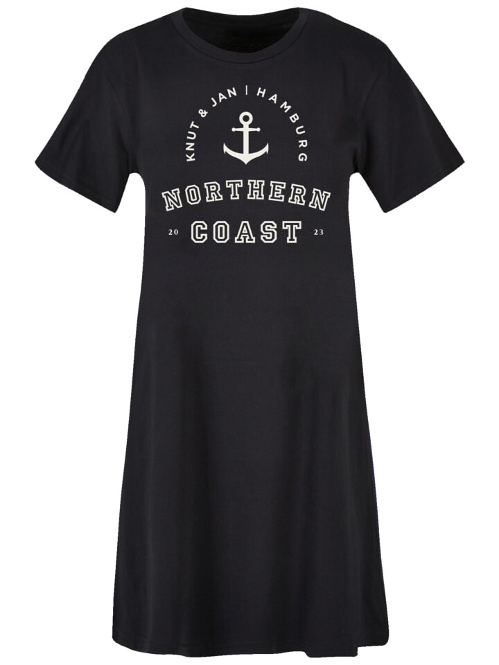 

Короткое платье F4NT4STIC Ladies Tee Dress Northern Coast Nordsee Knut & Jan Hamburg, черный