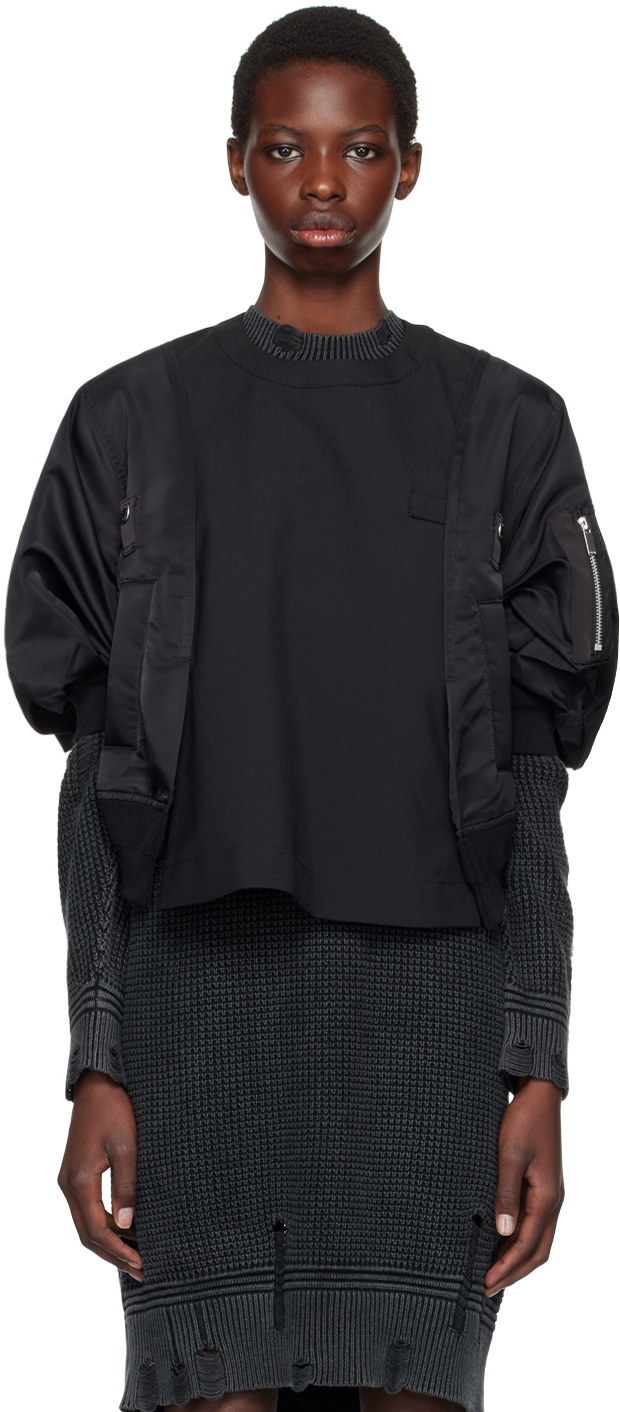 

Свитер с рукавами-фонариками sacai