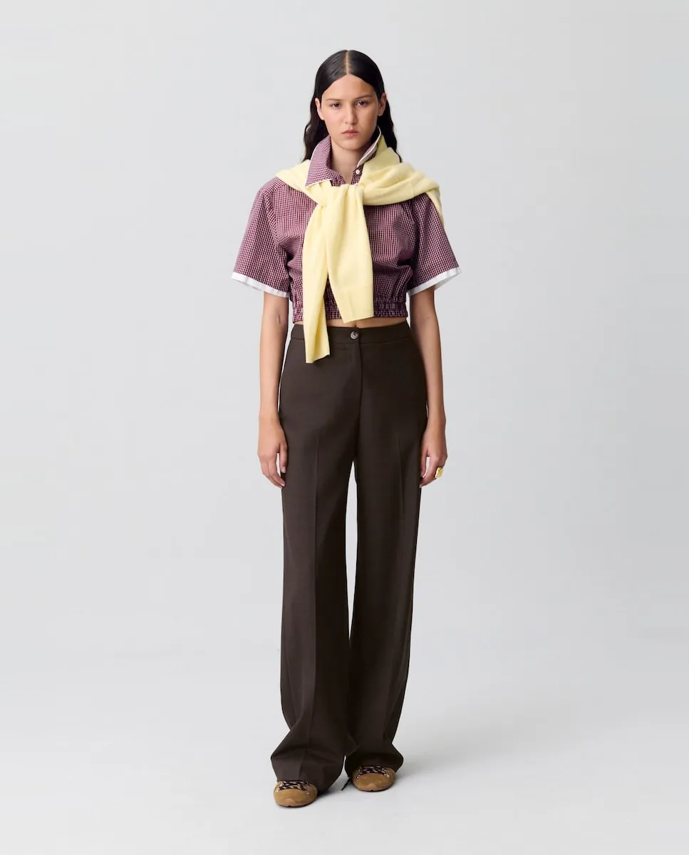 

Женские прямые брюки из шерсти Claudie Pierlot, коричневый