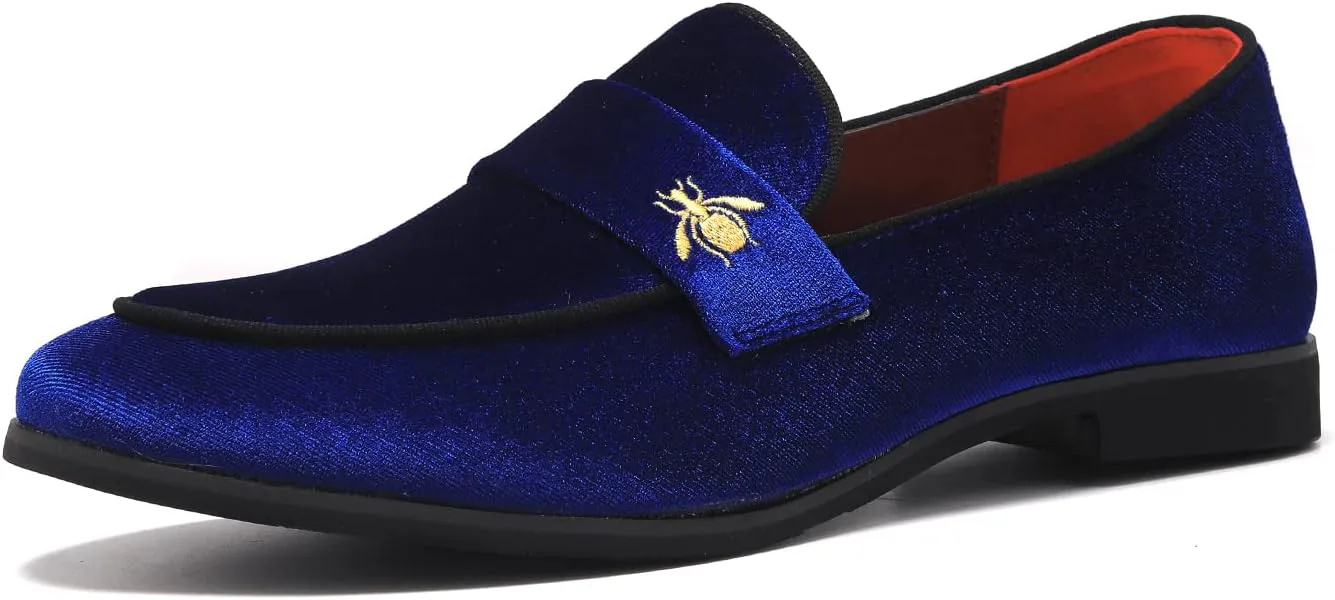 

Мужские роскошные бархатные лоферы с отделкой под пенни FLQL, обувь для вечеринок и танцев, замшевые свадебные туфли, размеры 7-13, синий