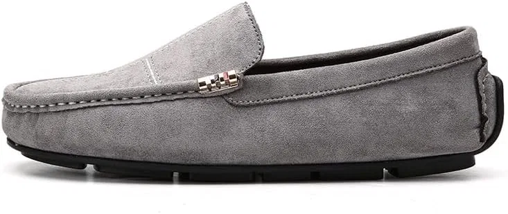 Мокасины замшевые Mens Loafers, серый SayfuR — фото 2