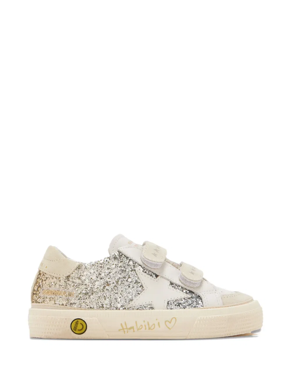 Кроссовки с блестящими звездами Golden Goose Kids, серый