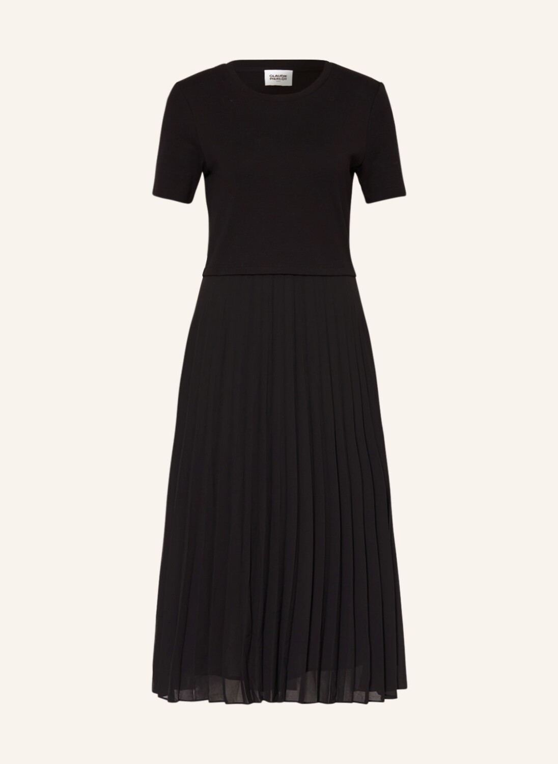 

Платье CLAUDIE PIERLOT im Materialmix mit Plissees, черный