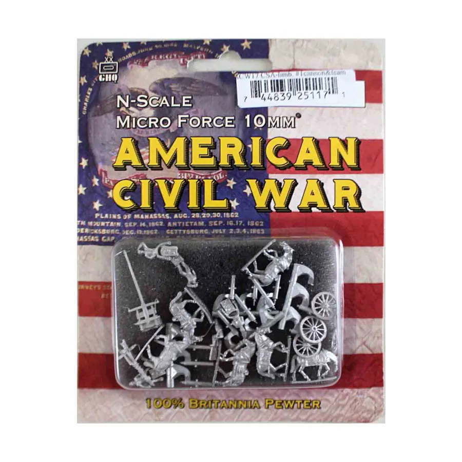 

Гибкая пушка №1 с командой — CSA, Micro Force American Civil War Figures - Limbered Artillery (10mm)