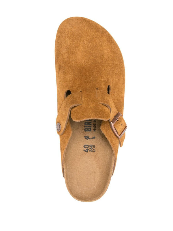 Тапочки boston soft footbed suede leather narrow fit sandals 'mink' Birkenstock, оранжевый — фото 3
