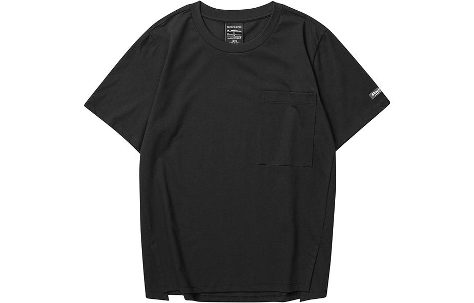 

Обычная футболка женская угольно-черная Skechers, черный