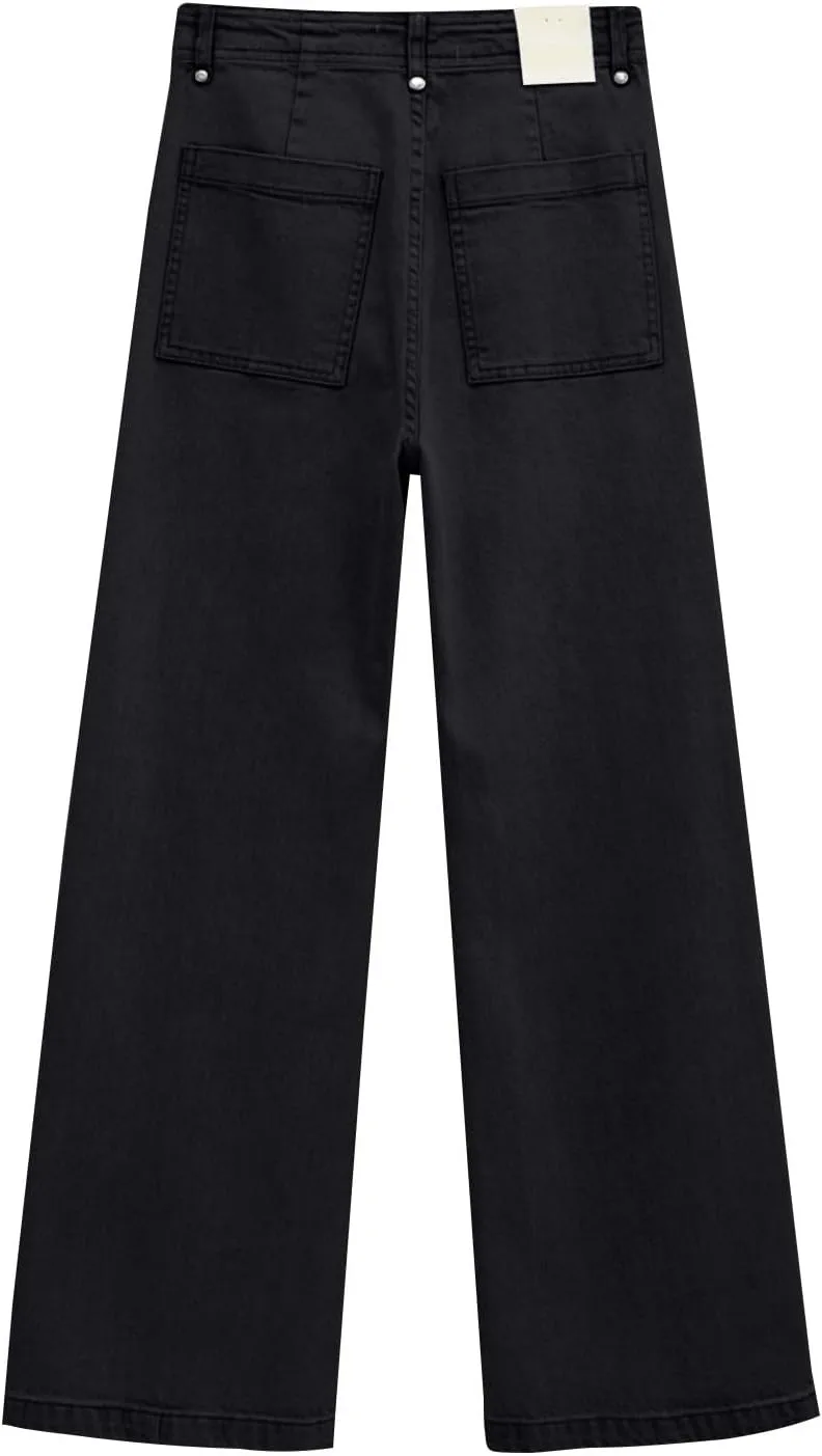 Широкие джинсы женские Low Rise Bell Bottom Flared — фото 4