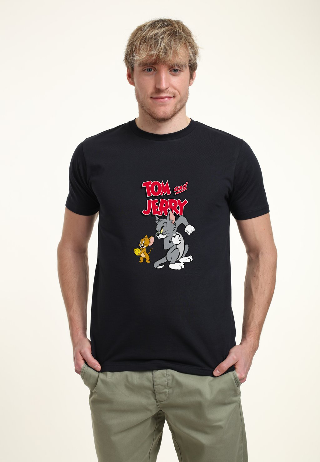

Футболка с принтом TOM AND JERRY CHEESE GRAPHIC Henry Tiger, темно-синий