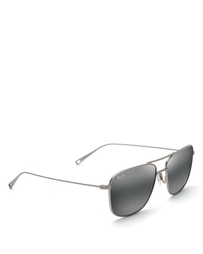 

Поляризованные солнцезащитные очки-авиаторы Maui Jim Mikioi, 54 мм, серый
