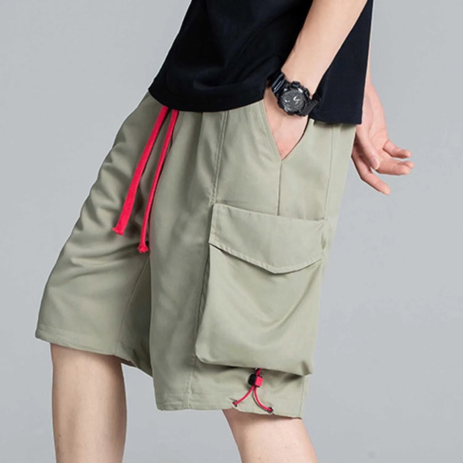 Шорты спортивные мужские, бренд Generic, цвет Army Green — фото 2