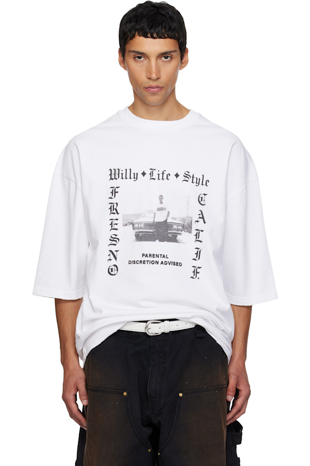 

Футболка в стиле "Willy life style" для северной части города Willy Chavarria, белый