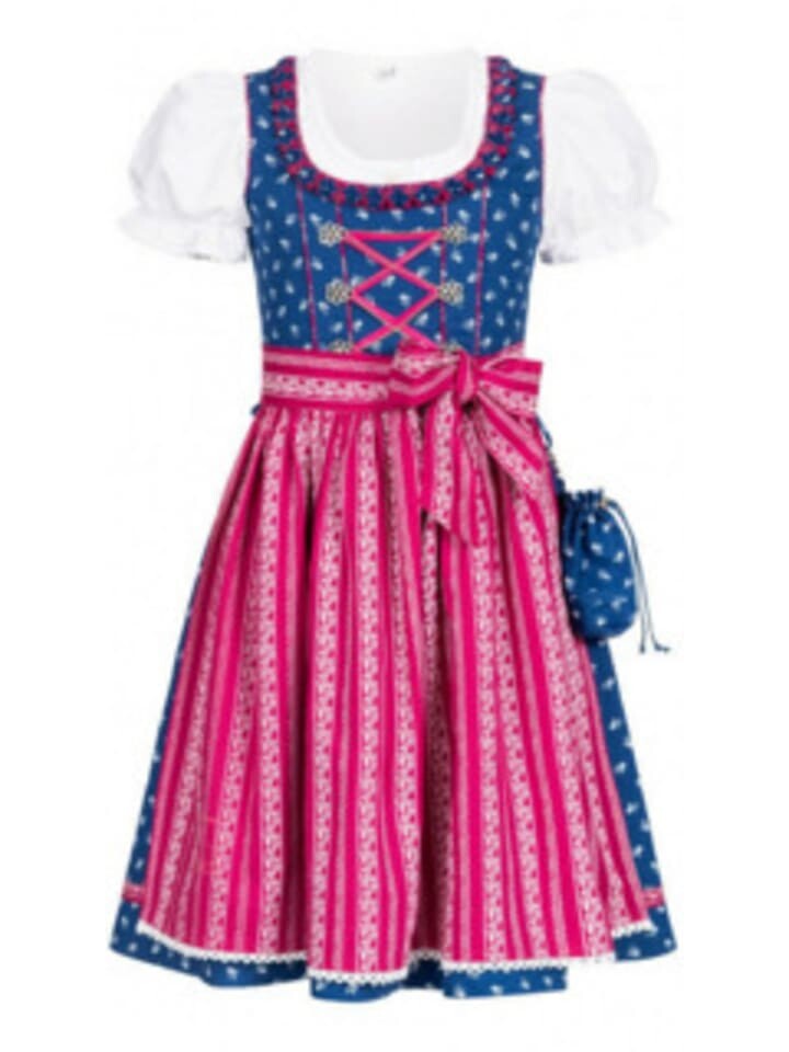 

Длинное платье Nübler Kinderdirndl 3 teilig Demi, синий