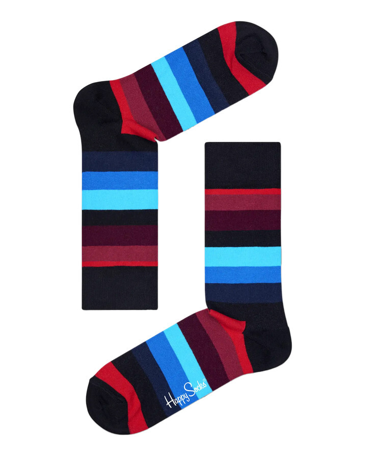 

Носки мужские Happy Socks с принтом в полоску, черный