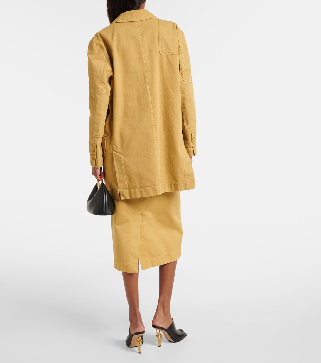 Блейзер свободного кроя Dizzy из хлопчатобумажной ткани Max Mara, Senape — фото 3