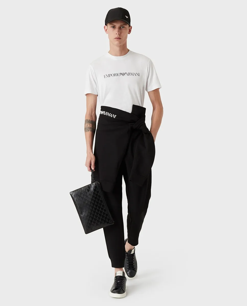 

Мужские спортивные штаны из смеси флиса и модала Emporio Armani, черный