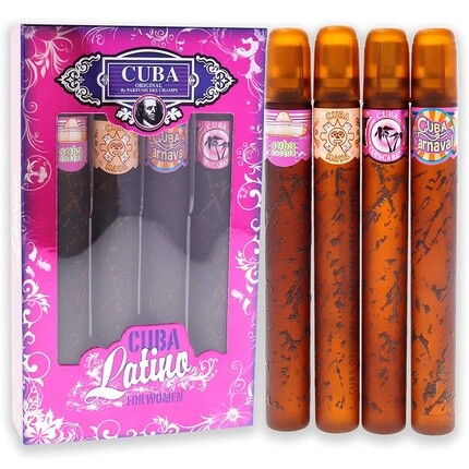 Женский подарочный набор из 4 предметов Latino Collection 1,17 унций — Copacabana, Maya, Carnaval Edp Spray (Cha-2549), Cuba — фото 3