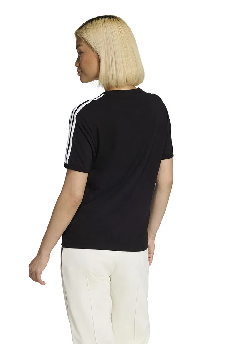 Футболка, линейный принт, Linear T-Shirt Adidas, белый/черный — фото 2
