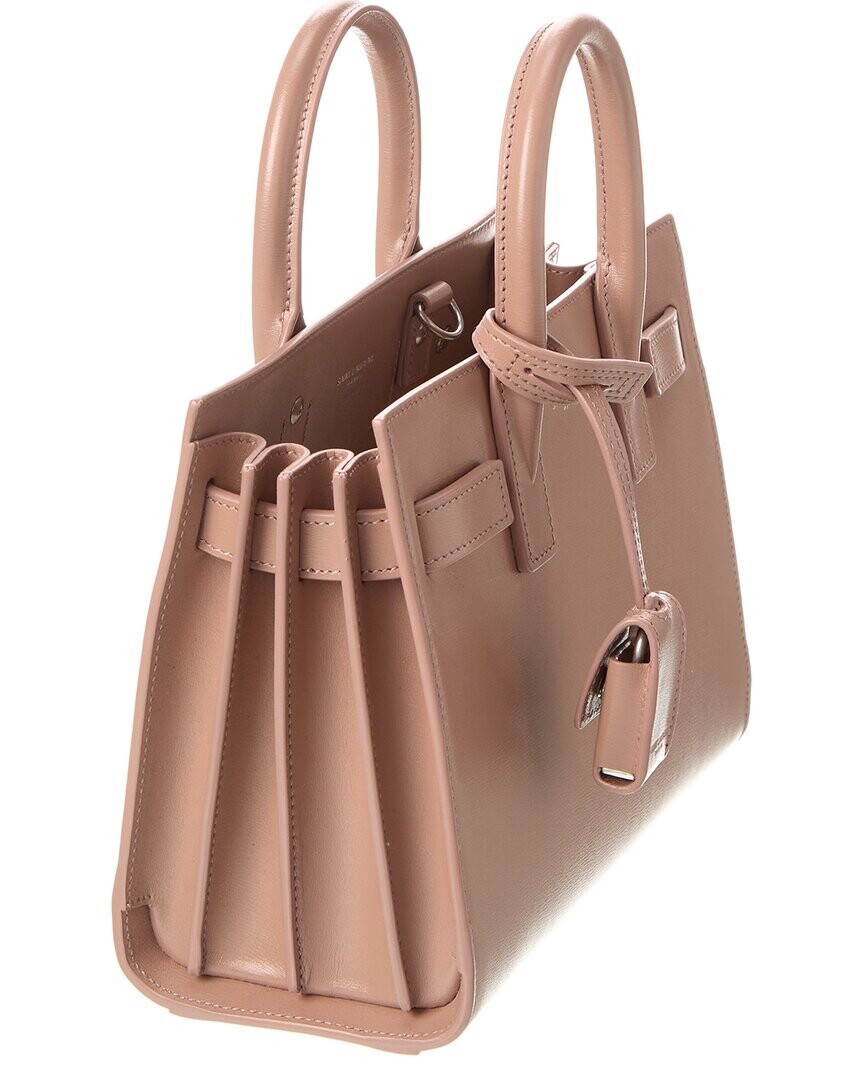 

Кожаная сумка-портфель Saint Laurent Nano Sac De Jour, розовый