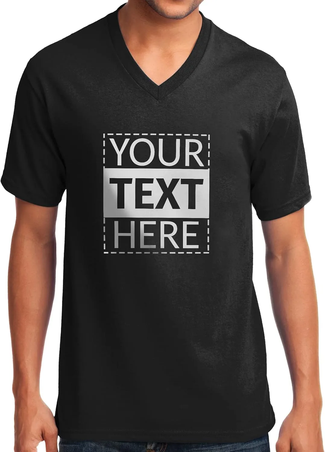 

Мужская футболка с V-образным вырезом GotPrint, кастомизация спереди и сзади