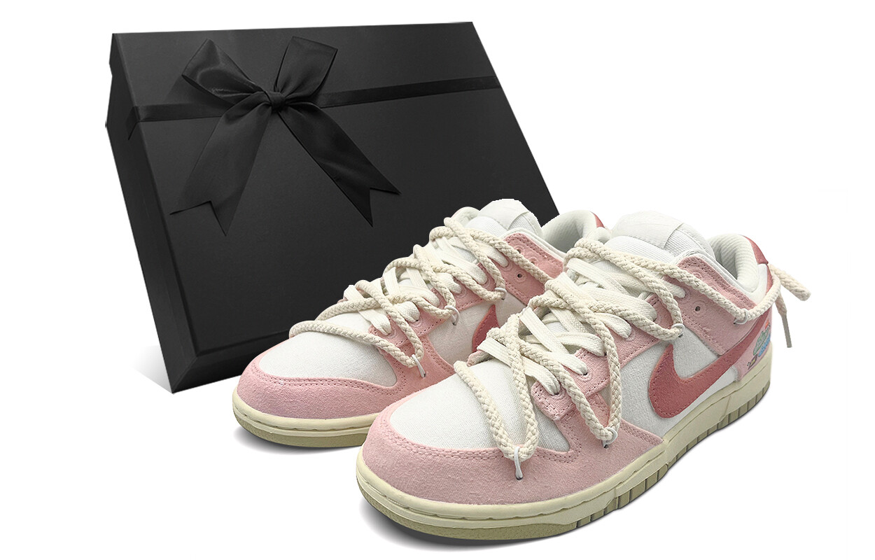 

Кроссовки Nike Dunk Skateboarding Shoes Women's Low-top Pink/off-white, розовый